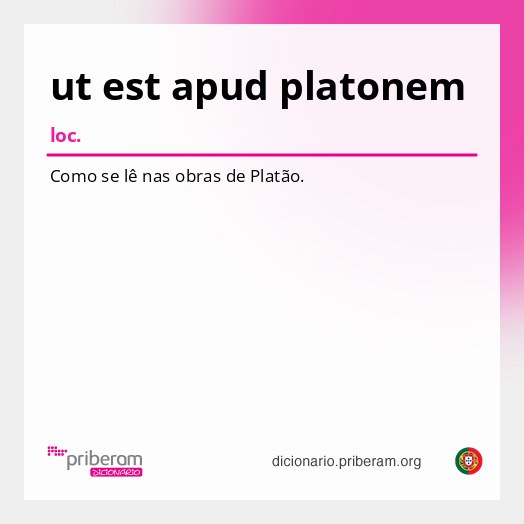 Significado de ut est apud platonem